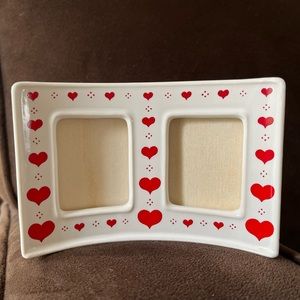 Vintage Side by Side Heart Photo Frame